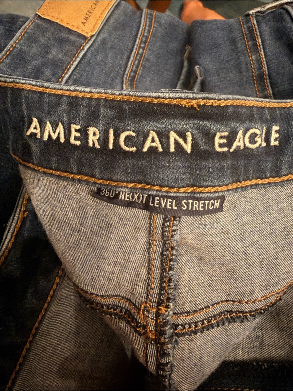 American Eagle Dark Wash Skinny Jeans Super High-Rise Jegging 18 Long - Picture 4 of 4